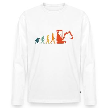 Baggerführer Evolution Retro Bagger Baggerfahrer - Männer Premium Bio Langarmshirt - Weiß - Vorne - Nico (187cm)