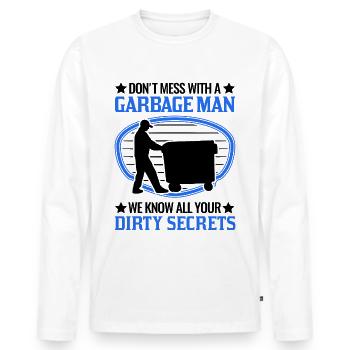 Garbage man saying garbage collection garbage truck - Men's Premium Organic Long Sleeve Shirt - white - Front - Nico (187cm)
