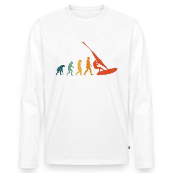 Windsurfer Evolution Retro Windsurfing Windsurf - Männer Premium Bio Langarmshirt - Weiß - Vorne - Nico (187cm)