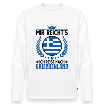 Mir reichts Ich reise nach Griechenland Kreta - Männer Premium Bio Langarmshirt - Weiß - Vorne - Nico (187cm)