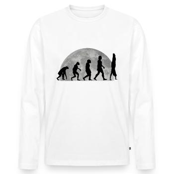 Handstand Evolution Mond Turnerin Turnverein - T-shirt manches longues Premium bio Homme - blanc - Devant - Nico (187cm)
