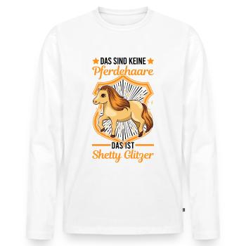 Shetty Glitzer Shetland Pony Shetland-Pony - Männer Premium Bio Langarmshirt - Weiß - Vorne - Nico (187cm)