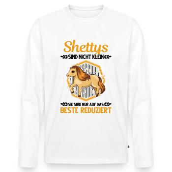 Shetland Pony Shetty Auf das Beste reduziert - Männer Premium Bio Langarmshirt - Weiß - Vorne - Nico (187cm)