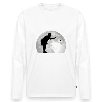 Boccia Lune Boccia pétanque Pétanque - T-shirt manches longues Premium bio Homme - blanc - Devant - Nico (187cm)