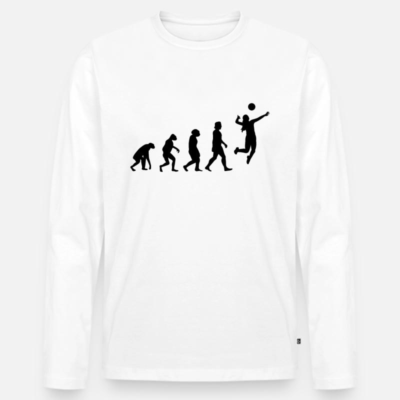 Volleyball Evolution Volleyballspieler - Männer Premium Bio Langarmshirt - Weiß