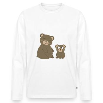Bären Mom & Me Mutterlieben Mutter Liebe Baby - Männer Premium Bio Langarmshirt - Weiß - Vorne - Nico (187cm)