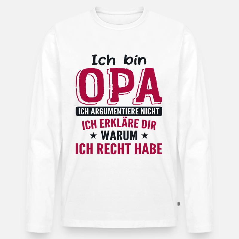 Opas Opa Opas Geschenk - Männer Premium Bio Langarmshirt - Weiß