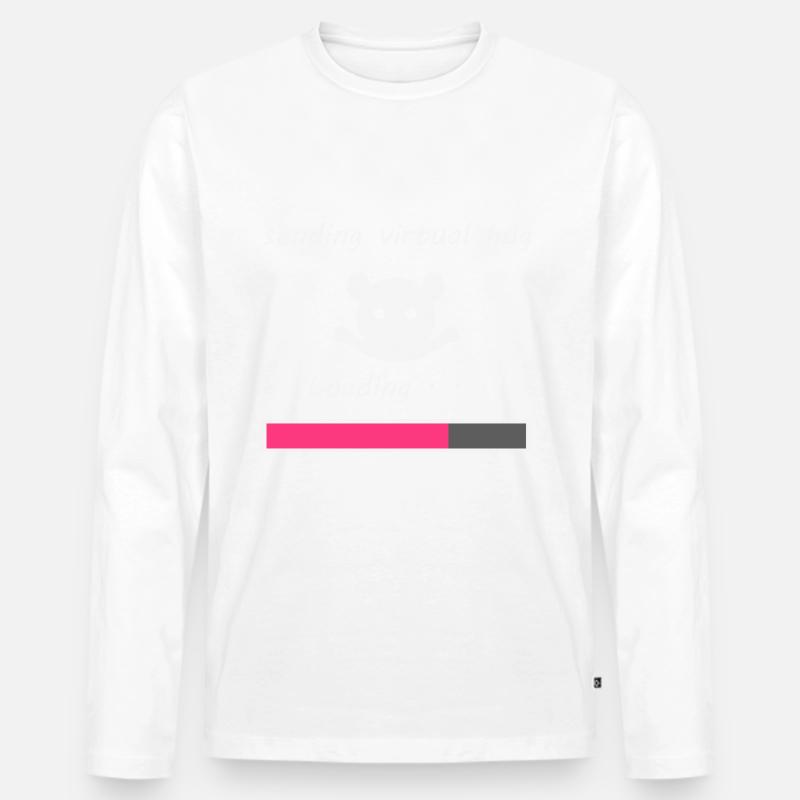 Sende virtuelle Umarmung - Männer Premium Bio Langarmshirt - Weiß