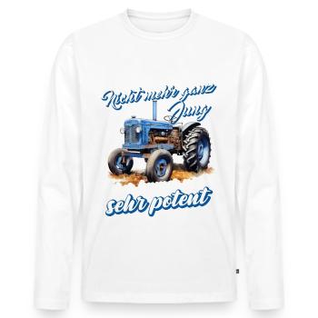 Traktor Geschenk für Landwirt Humor Alte Traktoren - Männer Premium Bio Langarmshirt - Weiß - Vorne - Nico (187cm)