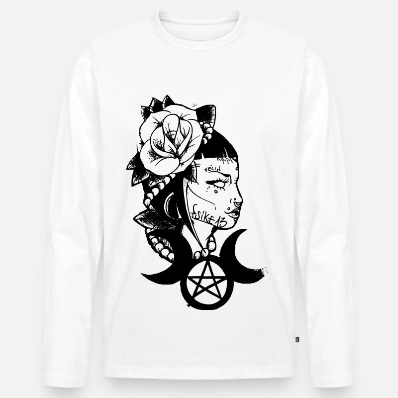 Poetic witch_Psike13 - Männer Premium Bio Langarmshirt - Weiß