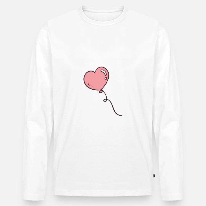 herz luftballon - Männer Premium Bio Langarmshirt - Weiß
