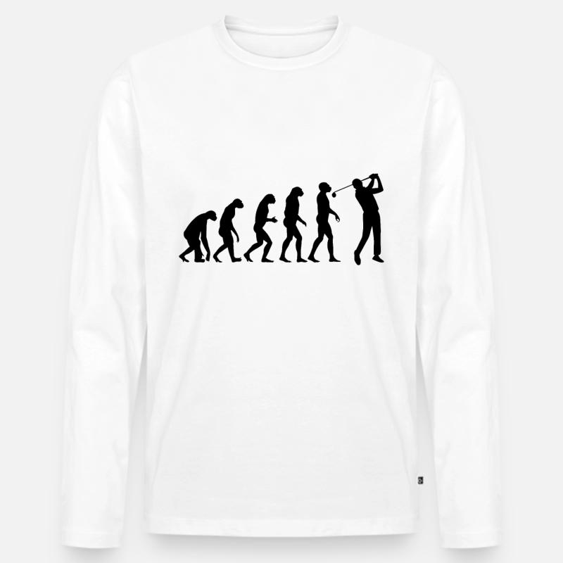 CROSSGOLF EVOLUTION Golfer Geschenk Golfspieler - Männer Premium Bio Langarmshirt - Weiß
