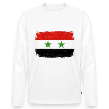 SYRIA FLAG Gift Drapeau de la Syrie pour les Syriens - T-shirt manches longues Premium bio Homme - blanc - Devant - Nico (187cm)