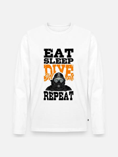 Spis Sleep Dive Silent Rebreather Tauchen Tec Diver - Premium økologisk langærmet T-shirt til mænd - hvid
