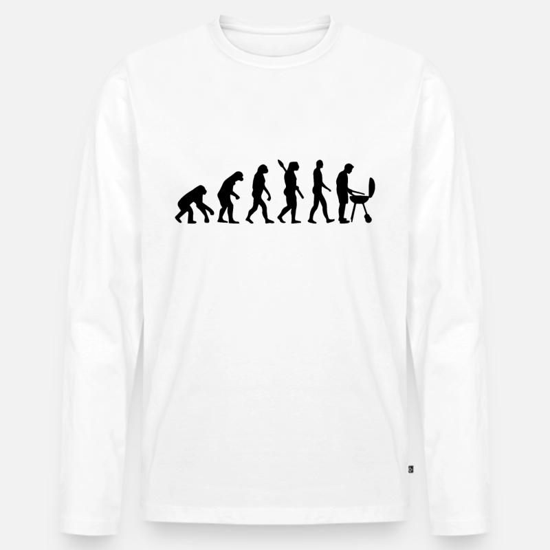 BBQ Grill EVOLUTION GRILL - Männer Premium Bio Langarmshirt - Weiß