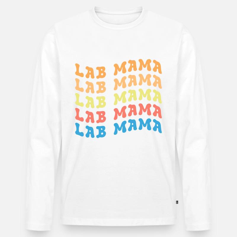 Lab Mama - Männer Premium Bio Langarmshirt - Weiß