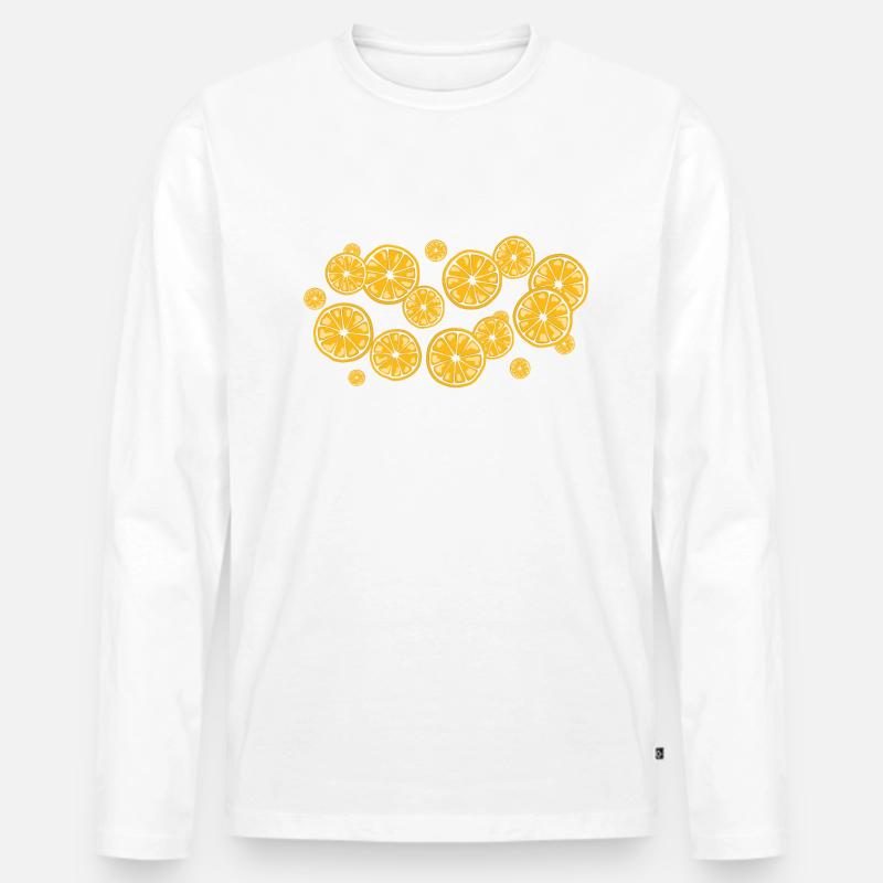 Der Duft der Orangen - Männer Premium Bio Langarmshirt - Weiß