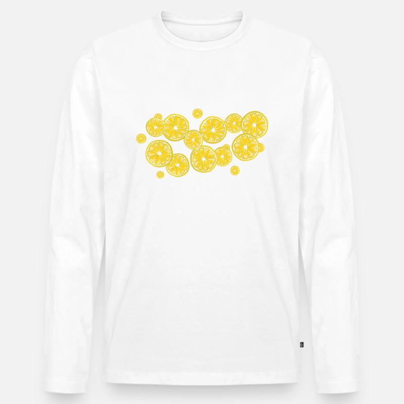 Der Duft der Zitronen - Männer Premium Bio Langarmshirt - Weiß