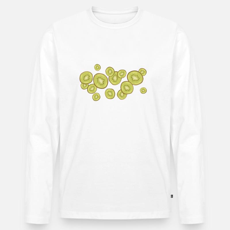 Der Duft der Kiwis - Männer Premium Bio Langarmshirt - Weiß