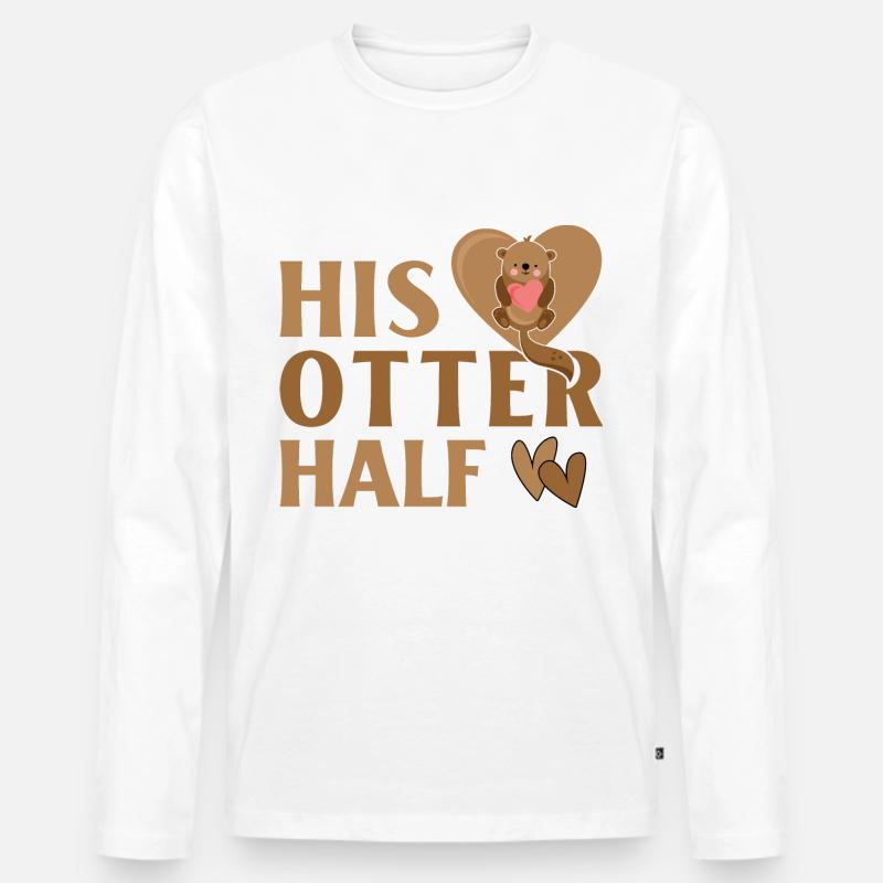 His Otter Half - Männer Premium Bio Langarmshirt - Weiß