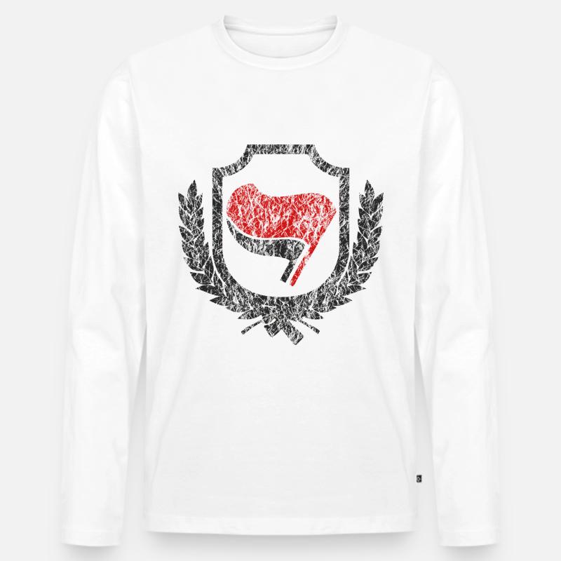 antifa symbol - Männer Premium Bio Langarmshirt - undefined