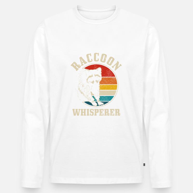 Waschbär Lustig Geschenk - Männer Premium Bio Langarmshirt - Weiß