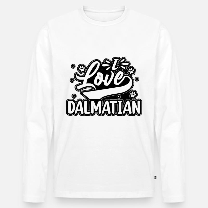 I love dalmatian - Männer Premium Bio Langarmshirt - Weiß