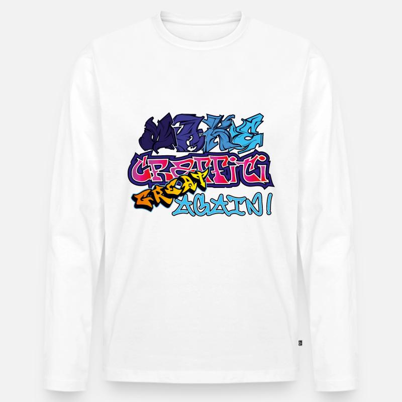 Make Graffiti Great Again - Männer Premium Bio Langarmshirt - Weiß