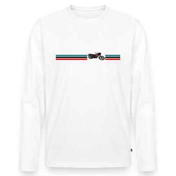 Zündapp KS 50 Krad Motorrad - Männer Premium Bio Langarmshirt - Weiß - Vorne - Nico (187cm)