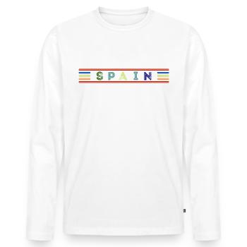 Spain - T-shirt manches longues Premium bio Homme - blanc - Devant - Nico (187cm)