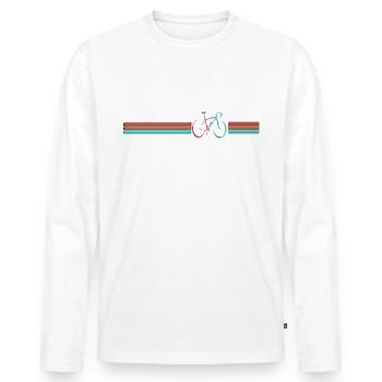 Vélo de course design - T-shirt manches longues Premium bio Homme - blanc - Devant - Nico (187cm)