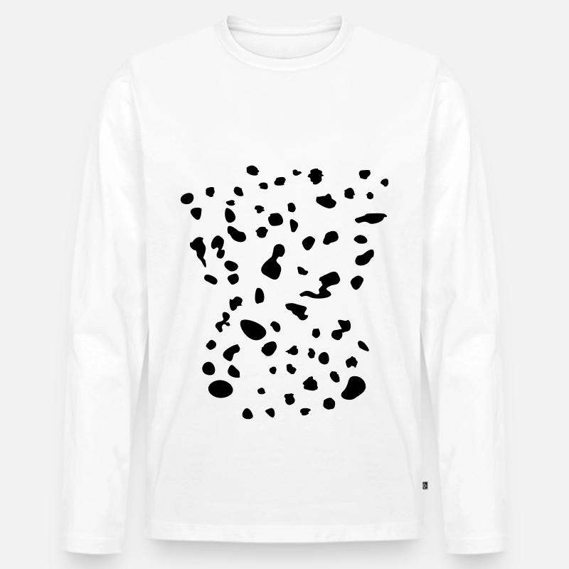 Dalmatiner Flecken - Männer Premium Bio Langarmshirt - Weiß