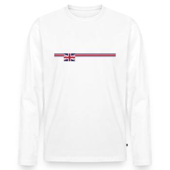 british line - Men's Premium Organic Long Sleeve Shirt - white - Front - Nico (187cm)