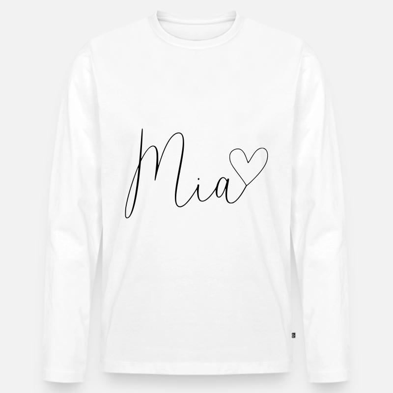 Mia Name Vorname Mädchen - Männer Premium Bio Langarmshirt - Weiß