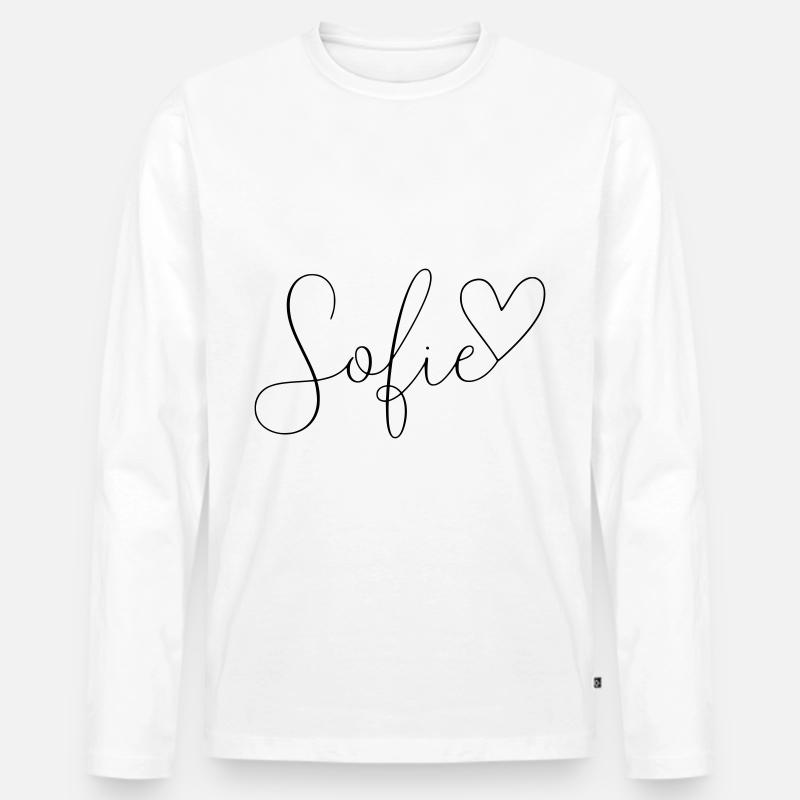 Sofie Name Vorname Mädchen - Männer Premium Bio Langarmshirt - Weiß