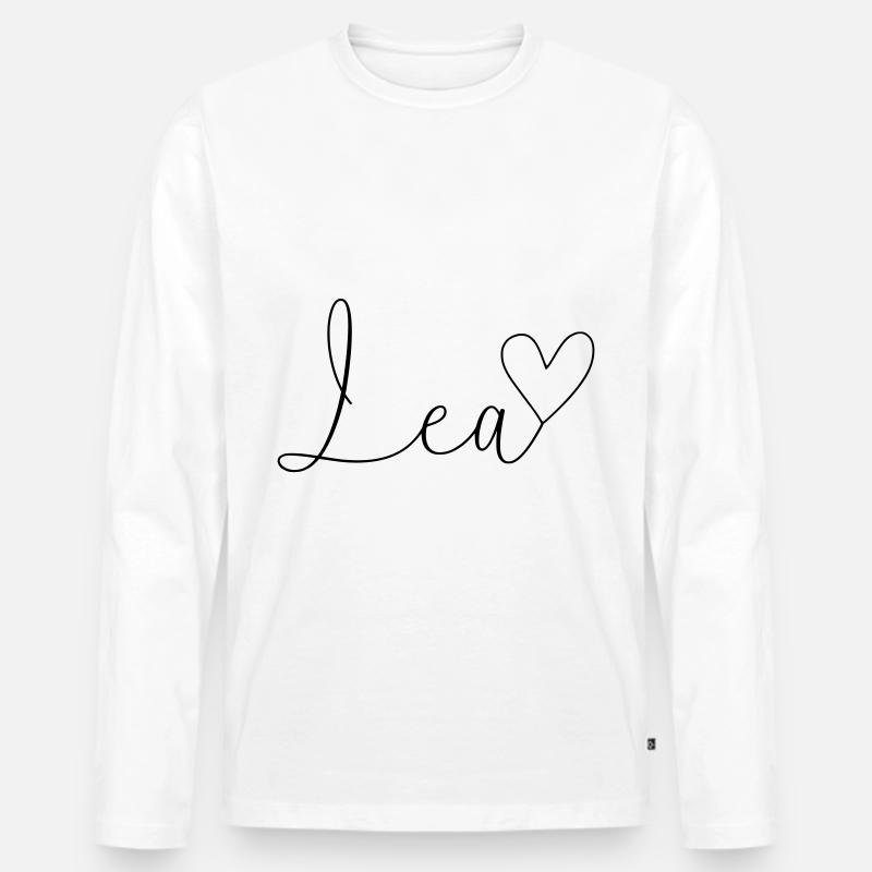 Lea Name Vorname Mädchen - Männer Premium Bio Langarmshirt - Weiß