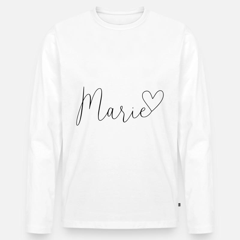 Marie Name Vorname Mädchen - Männer Premium Bio Langarmshirt - Weiß