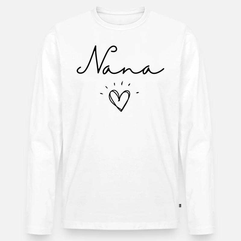 Oma. Nana Geschenk - Männer Premium Bio Langarmshirt - Weiß