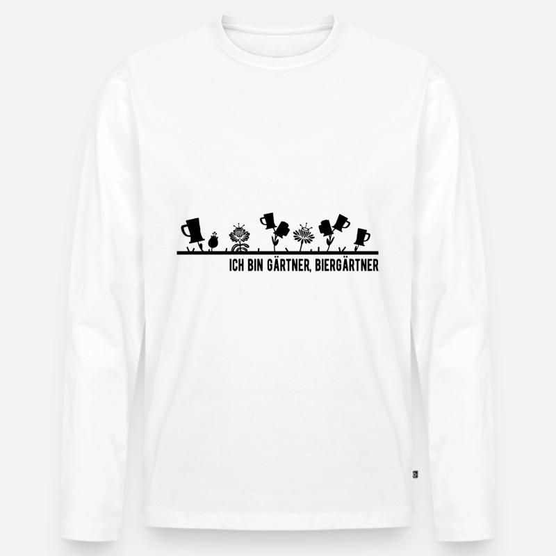 Gärtner Biergärtner - Männer Premium Bio Langarmshirt - Weiß