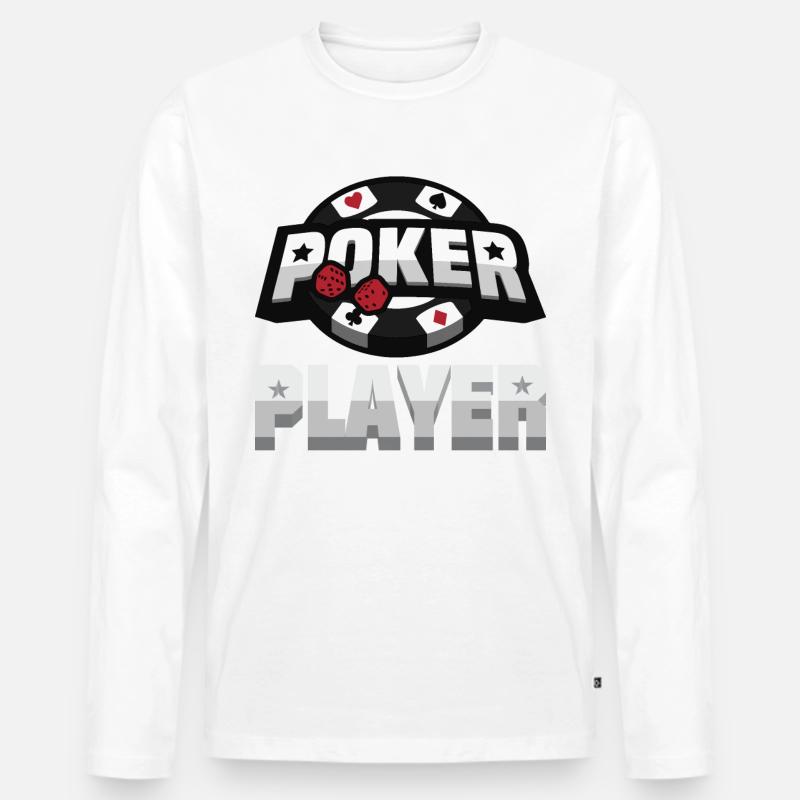 Poker Spieler - Männer Premium Bio Langarmshirt - Weiß