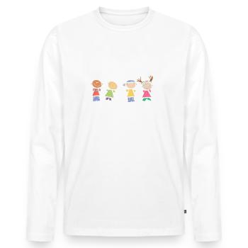 nationalité homme - Anti-Racisme - Diversité - T-shirt manches longues Premium bio Homme - blanc - Devant - Nico (187cm)
