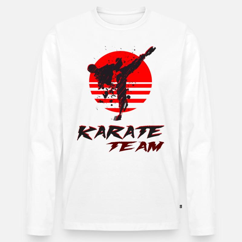Karate-Mannschaft - Männer Premium Bio Langarmshirt - Weiß