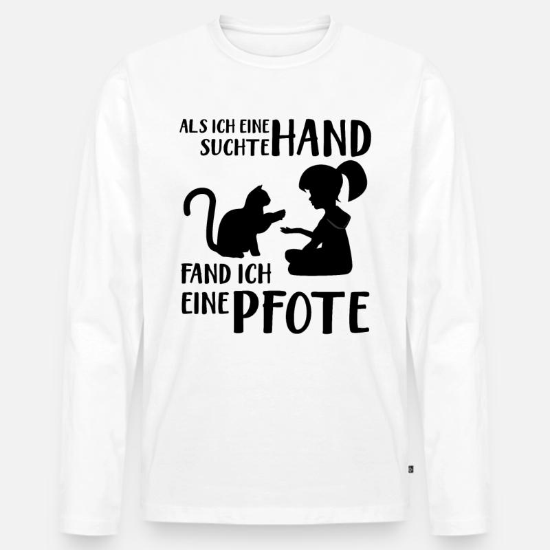 Katzen Spruch Geschenk Geschenkidee - Männer Premium Bio Langarmshirt - Weiß