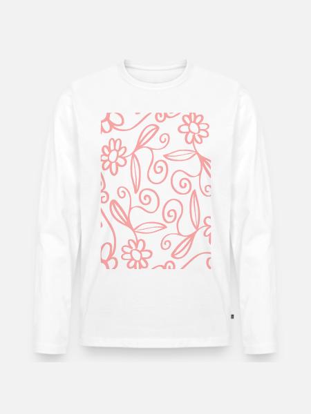 flowers - Men's Premium Organic Long Sleeve Shirt - white