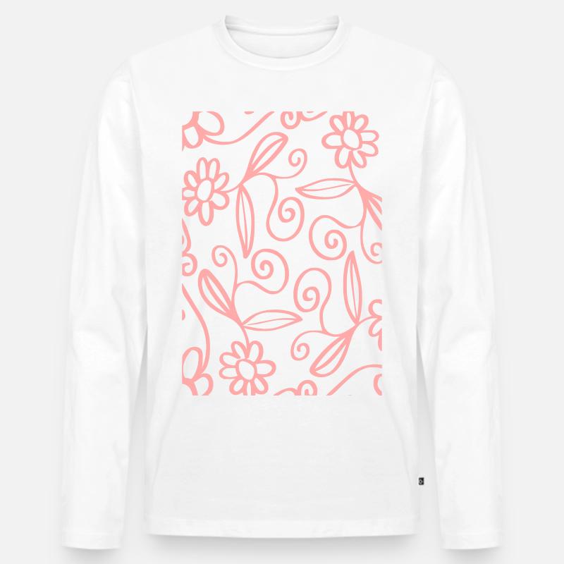 Blumen - Männer Premium Bio Langarmshirt - Weiß