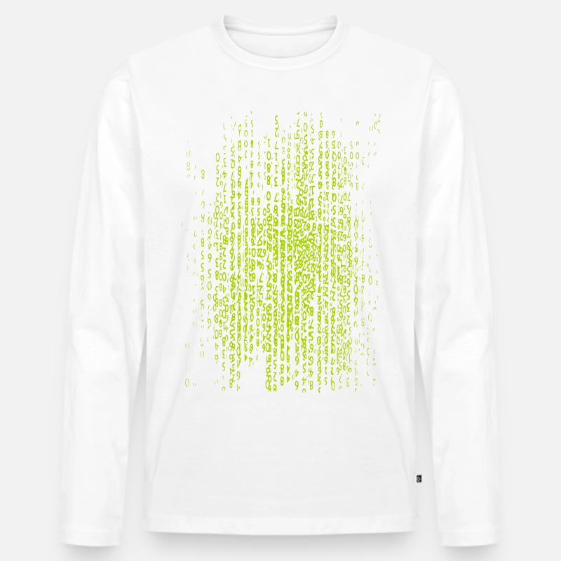 Matrix Vertikal - Männer Premium Bio Langarmshirt - Weiß