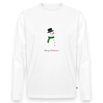 bonhomme de neige - T-shirt manches longues Premium bio Homme - blanc - Devant - Nico (187cm)