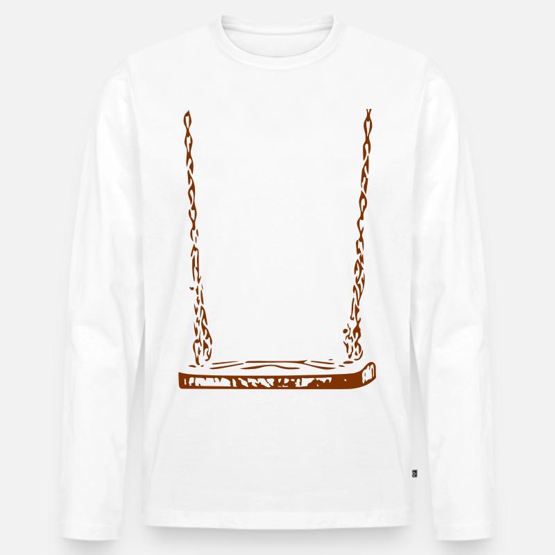 Schaukel - Männer Premium Bio Langarmshirt - Weiß