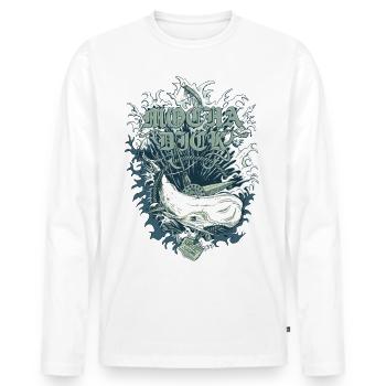 Mocha Dick - T-shirt manches longues Premium bio Homme - blanc - Devant - Nico (187cm)