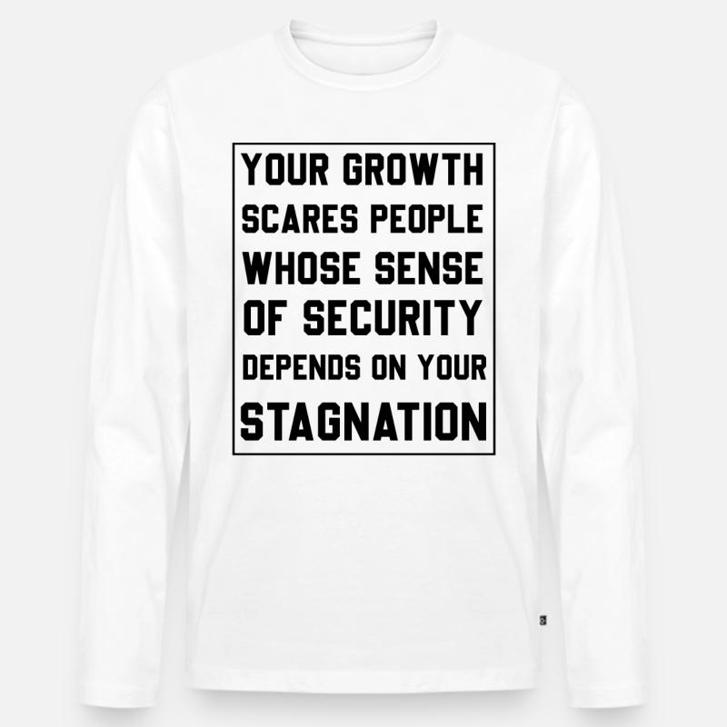Lustiger Spruch - Männer Premium Bio Langarmshirt - Weiß